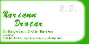 mariann drotar business card